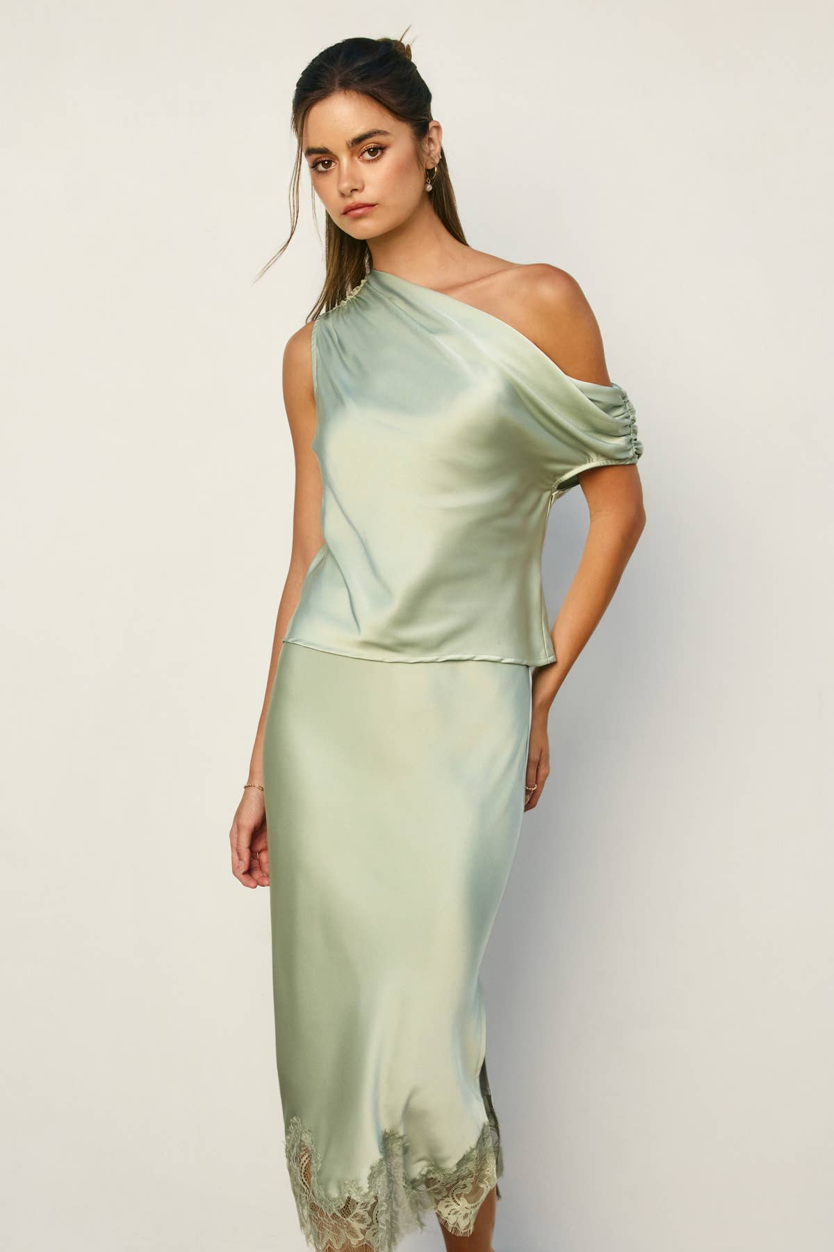 Dress Forum - Wholesale Blouse - Women's - Dull Satin Asymmetrical Shoulder Top28
