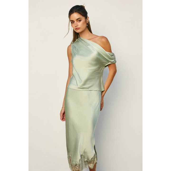 Dress Forum - Wholesale Blouse - Women's - Dull Satin Asymmetrical Shoulder Top28