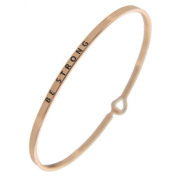 0011 PREMIERE - Vendita all'ingrosso Bracciale a polsino - Bracciale rigido in ottone con messaggio ispirato a FR3625 BE STRONG_3mm6