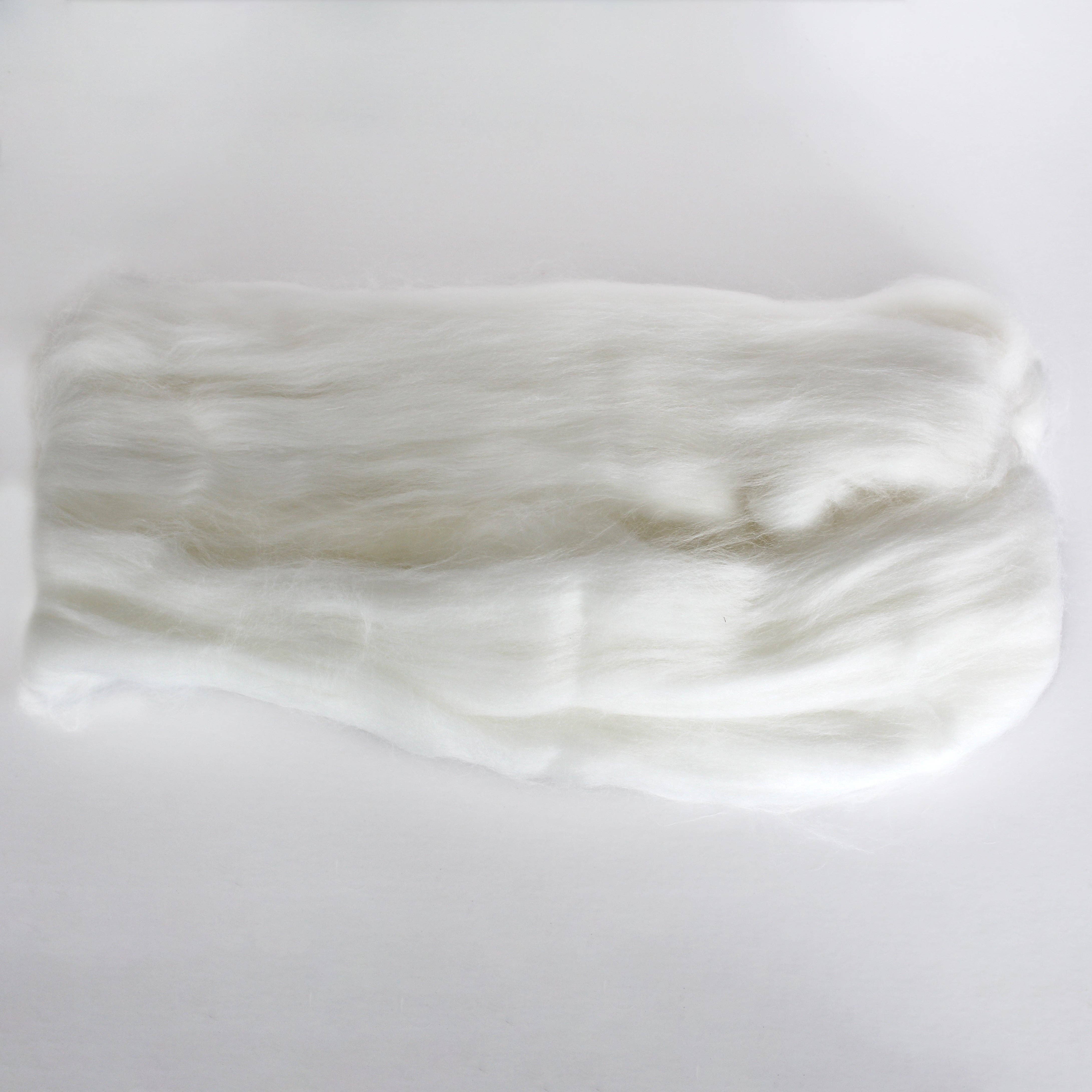 #116 PURE ANGORA RABBIT HAIR WHITE ROVING for wholesale on Faire1