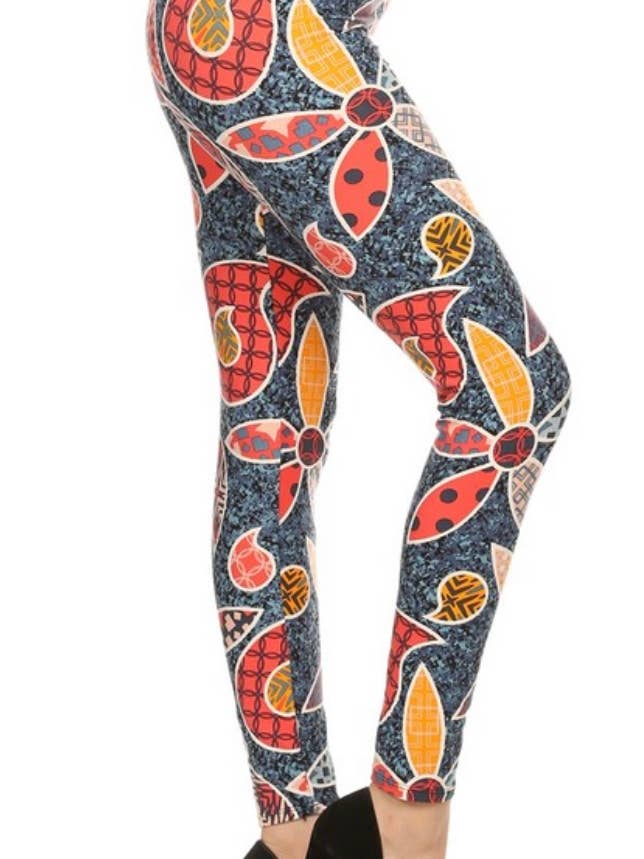 Playful Flowers Colorful Print ONE SIZE Leggings for wholesale by Love 4 Leggings