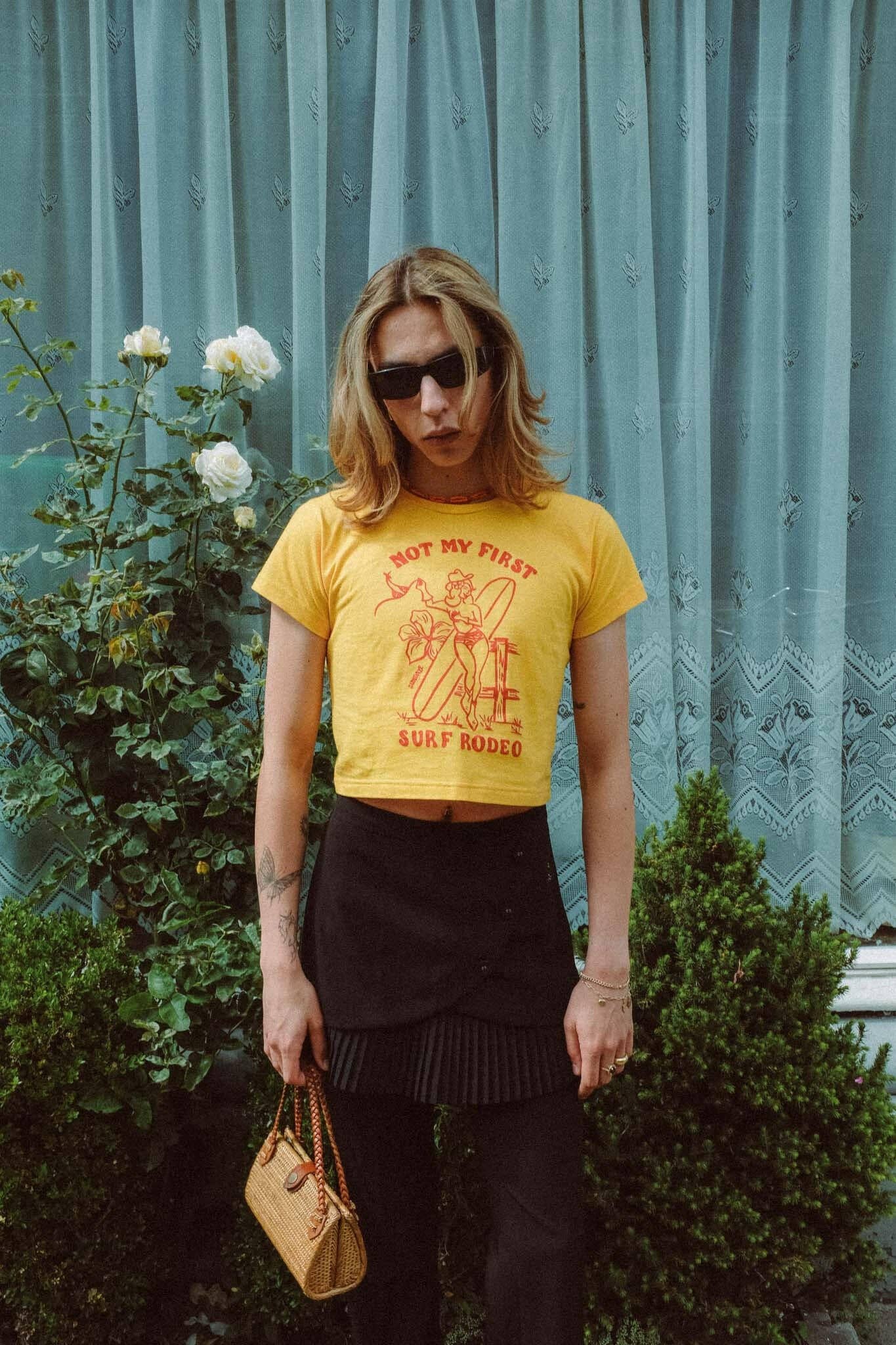 REMOVED BRAND - Vente T-shirt sérigraphié – femme - T-shirt Bébé Surf Rodeo - Jaune5