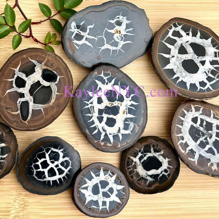 KayleeNYC - Wholesale Spiritual Stone/Crystal - 2 lbs Natural Septarian Nodule Slab Crystals Healing2