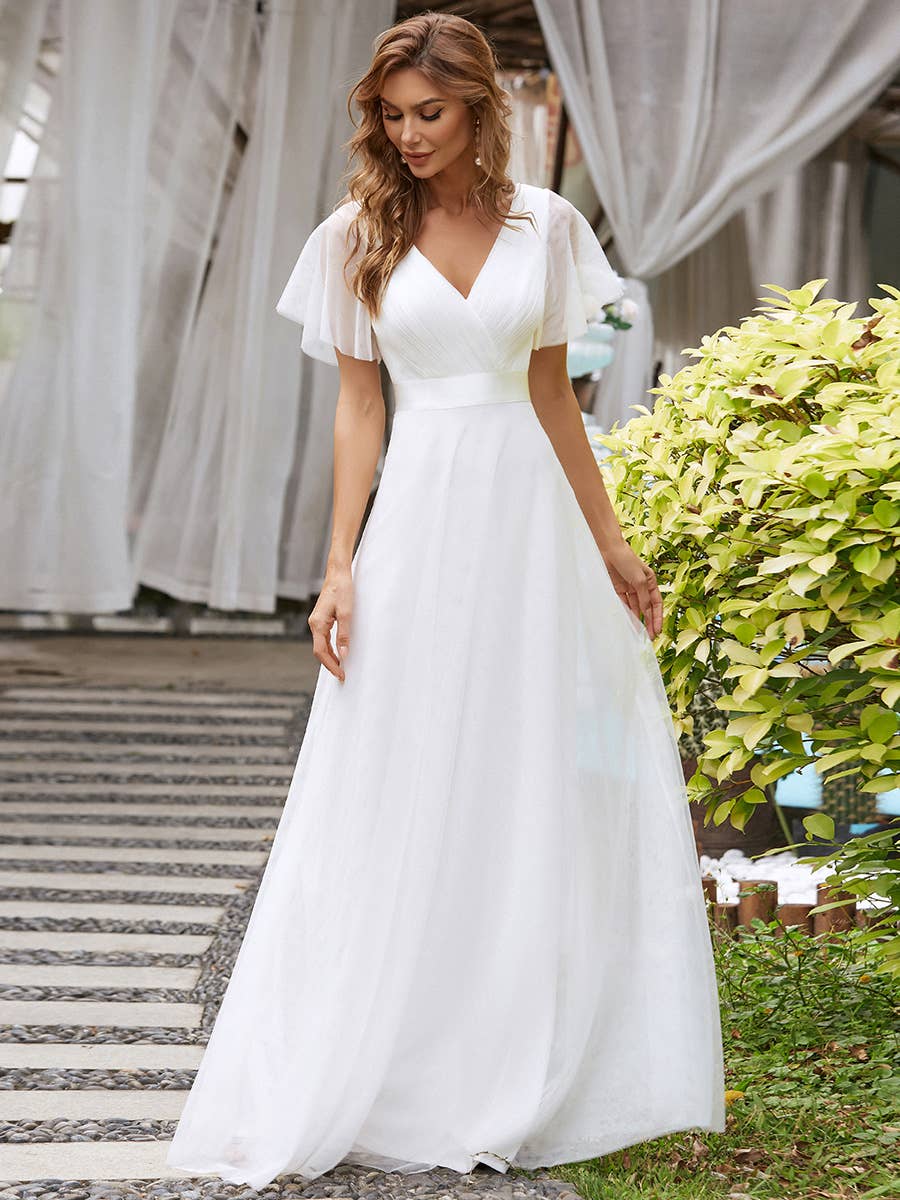 Ever-Pretty - Vente Robe de soirée – femme - Robe de demoiselle d'honneur trapèze à col en V52