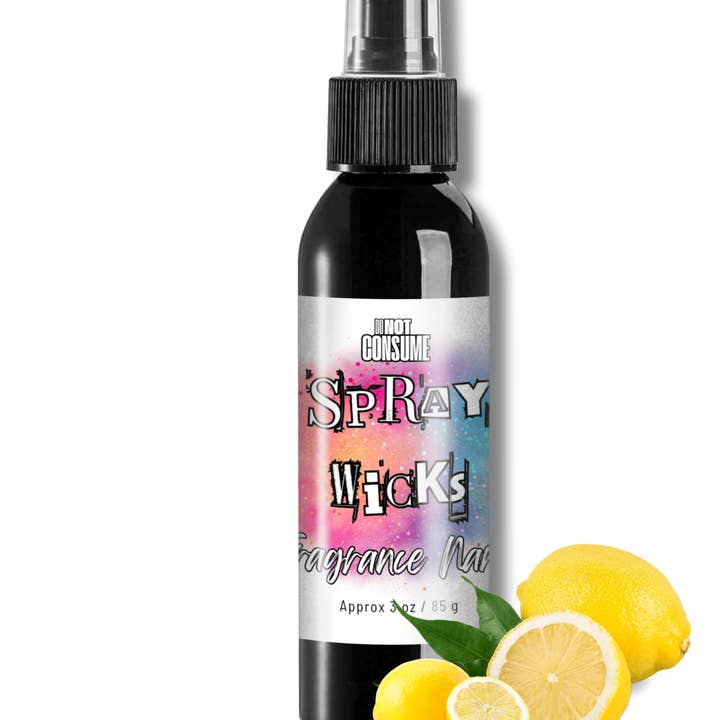 Lemony Lemons Room/Linen/Body Spray: Fresh Lemons Scent by GlitterWicks for wholesale by Glitterwicks