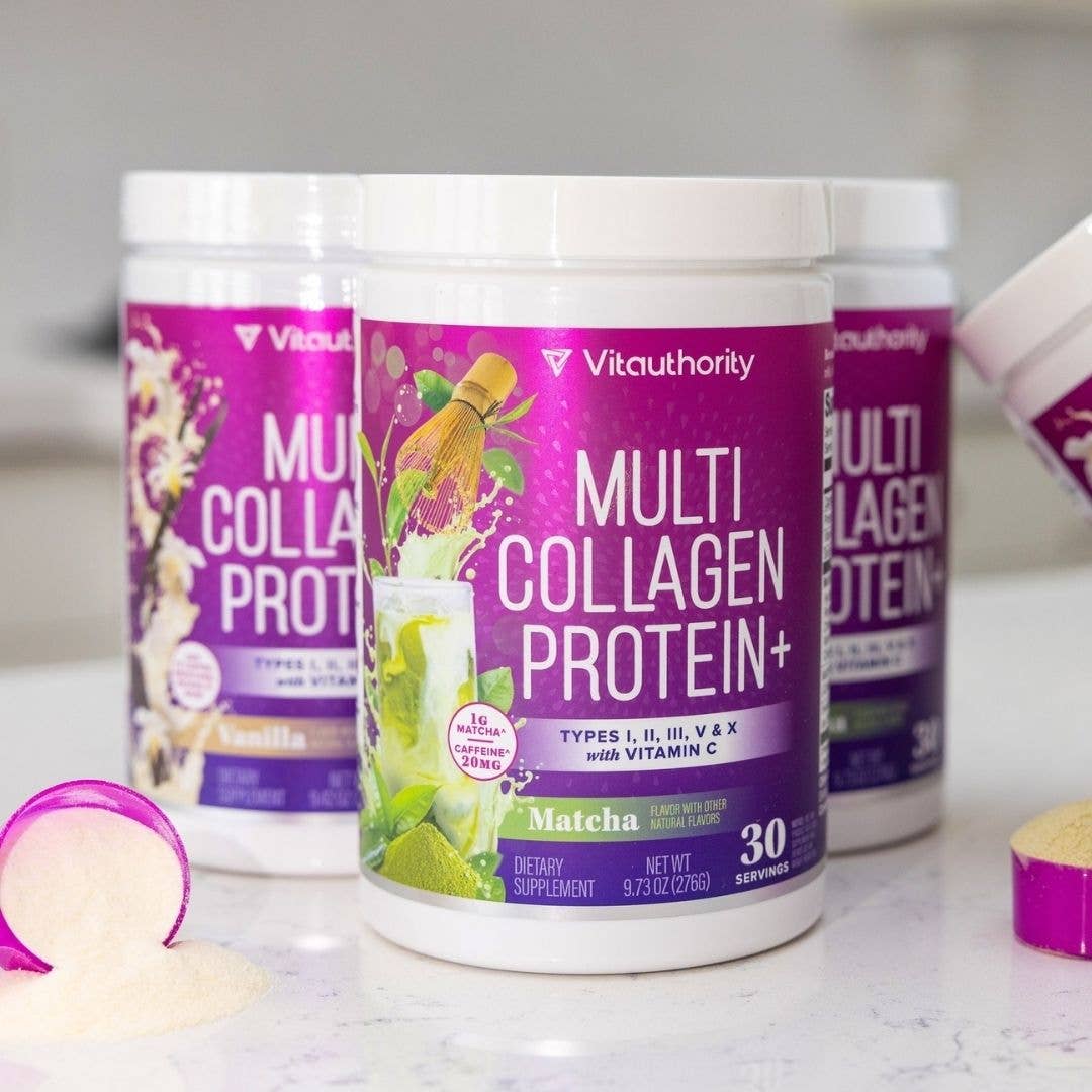 Vitauthority - Wholesale Powdered Health Drink - Matcha Multi Collagen Protein+ Powder – Energy & Beauty 276g3