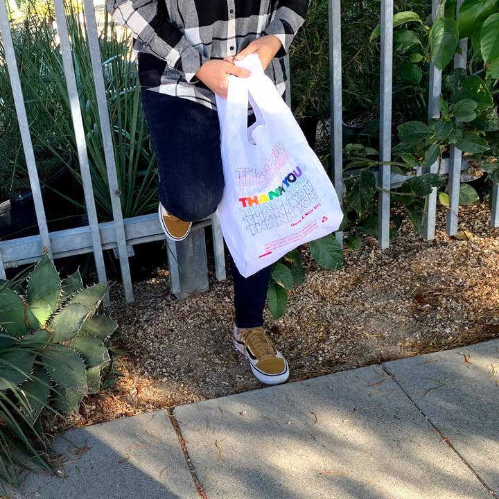 OPEN EDITIONS - Wholesale Tote Bag - Unisex - Thank You Tote // Rainbow TYTY On White // Lauren DiCioccio2