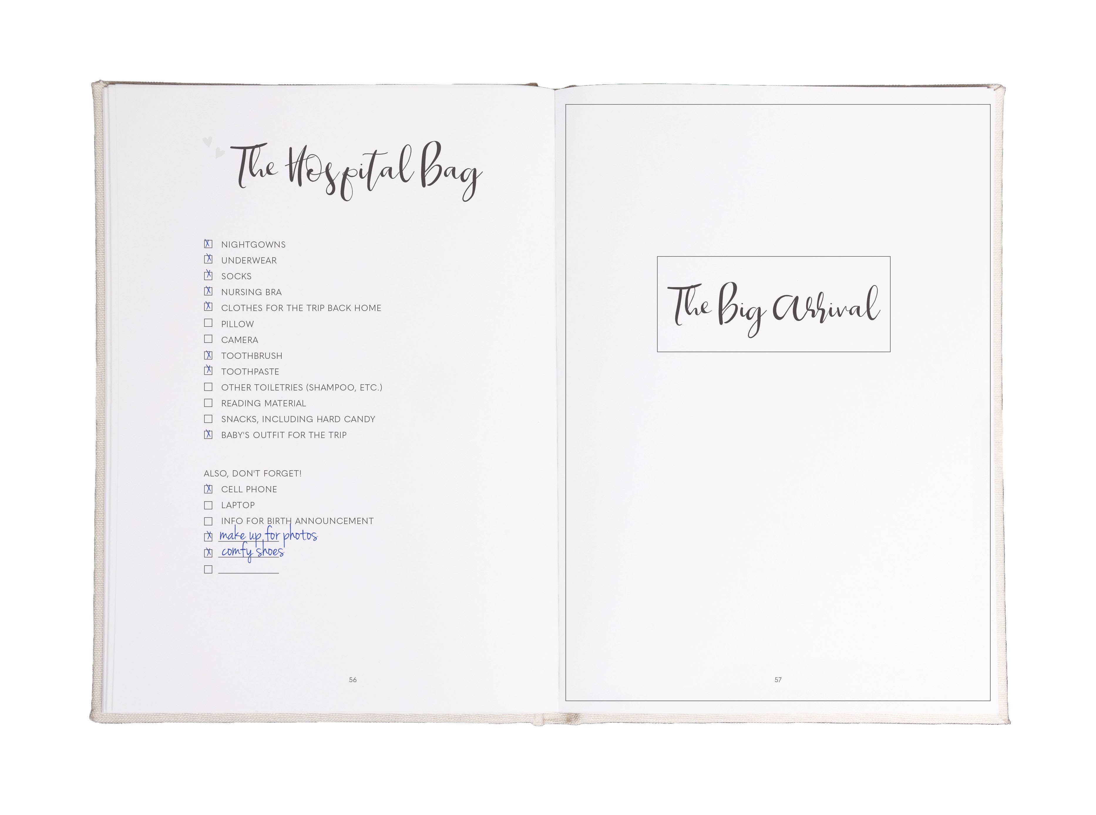 Pearhead - Vente Journal – maternité - Journal de grossesse My Little Bump Linen, Ivoire4