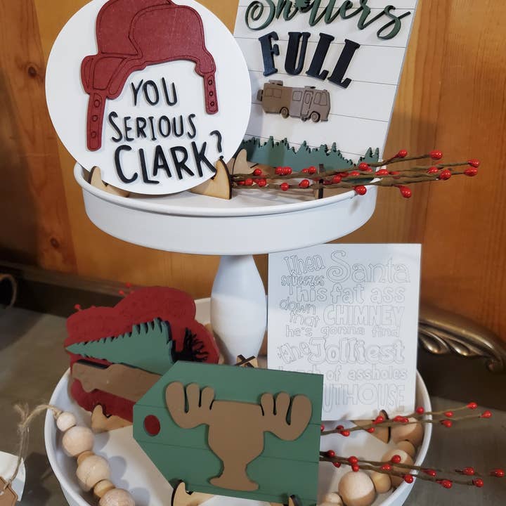 Kit de bricolage pour plateaux Christmas VacationTier pour la vente par Rustic Home Co LLC