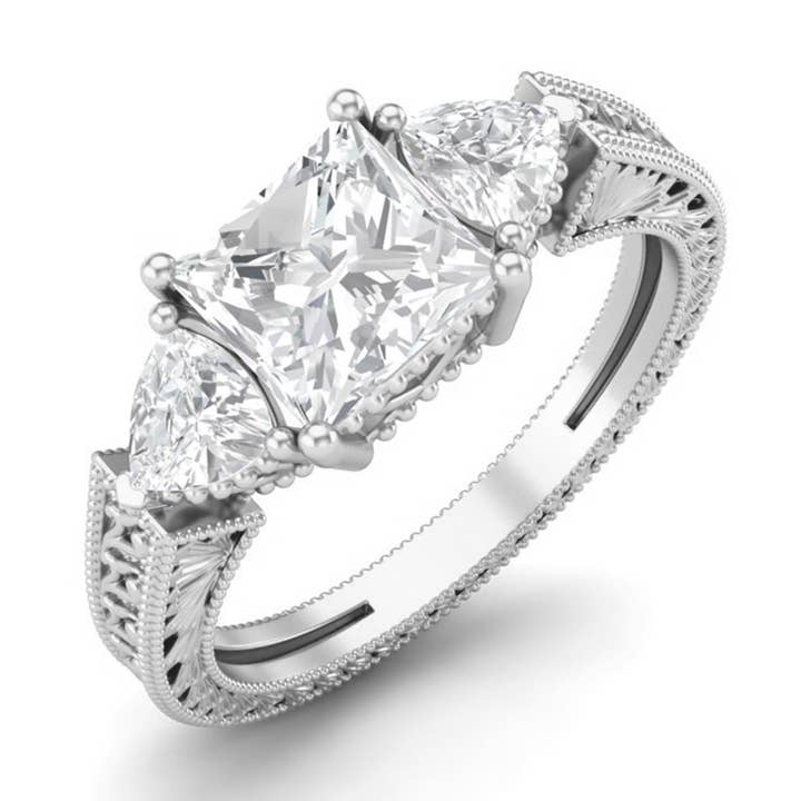 Prinsesse Afrikansk Moissanit 925 Sterling Sølv Vielsesring for engroshandel hos Star Joya