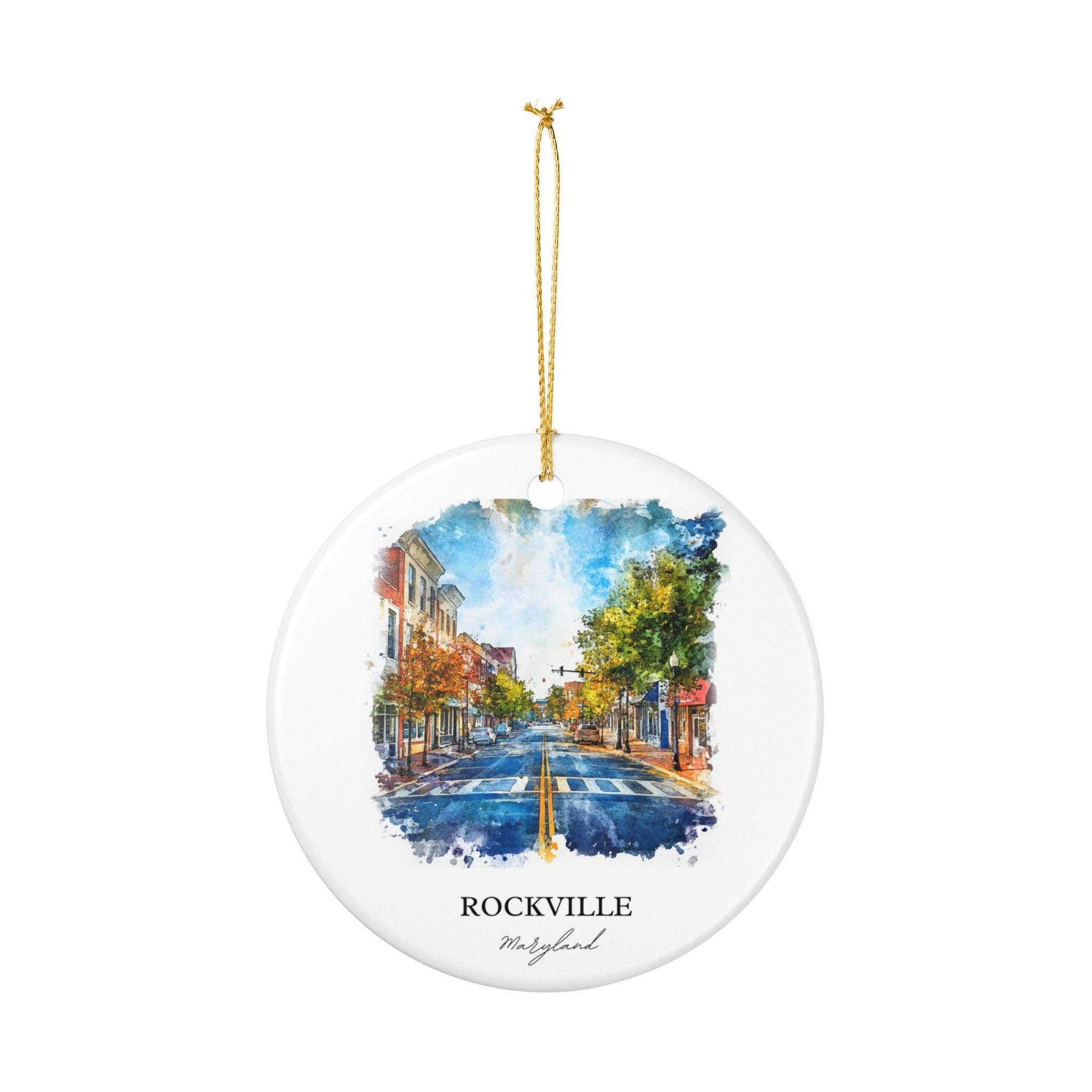 Premium Travel Art – Engroshandel Pynt – Rockville Maryland Ornament: Unik Rockville MD Souvenir, Rockville Julepynt og Autentisk Maryland Gave2