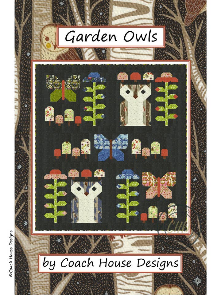 Padrão de Colcha de Corujas de Jardim Padrão de Colcha por Atacado por atacado de Coach House Designs