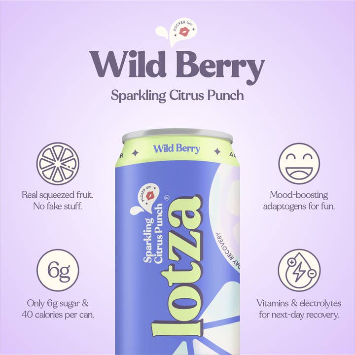 Sparkling Punch Mixer & Mocktail - Wild Berry - 12 Cans for wholesale by Lotza