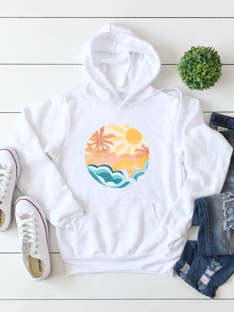 Beach Sunset Hoodie for wholesale by Wildberry Waves