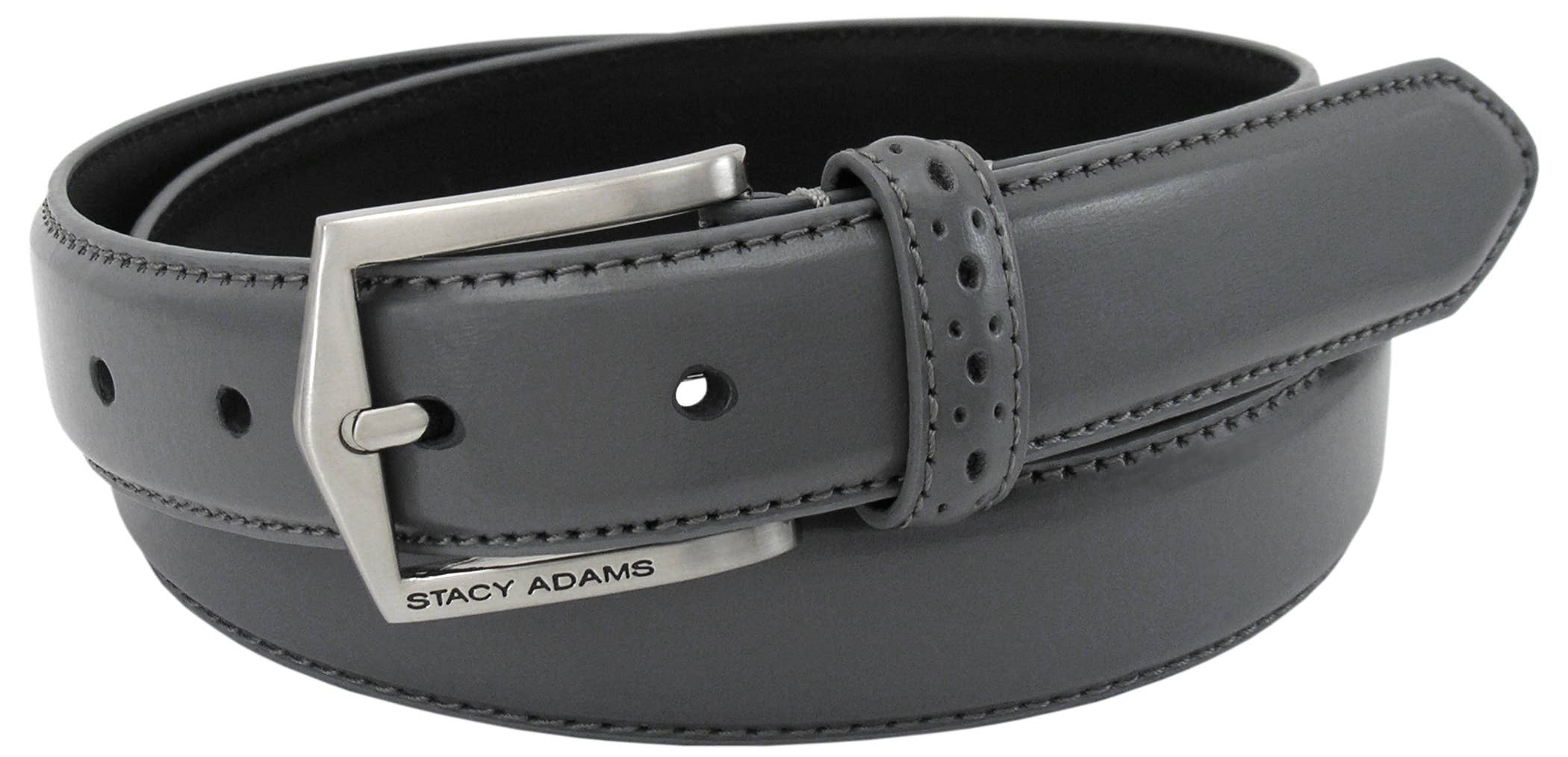 Stacy Adams - Wholesale Belt - Men's - Men's Pinseal Leather Belt with Brushed Nickel Buckle3
