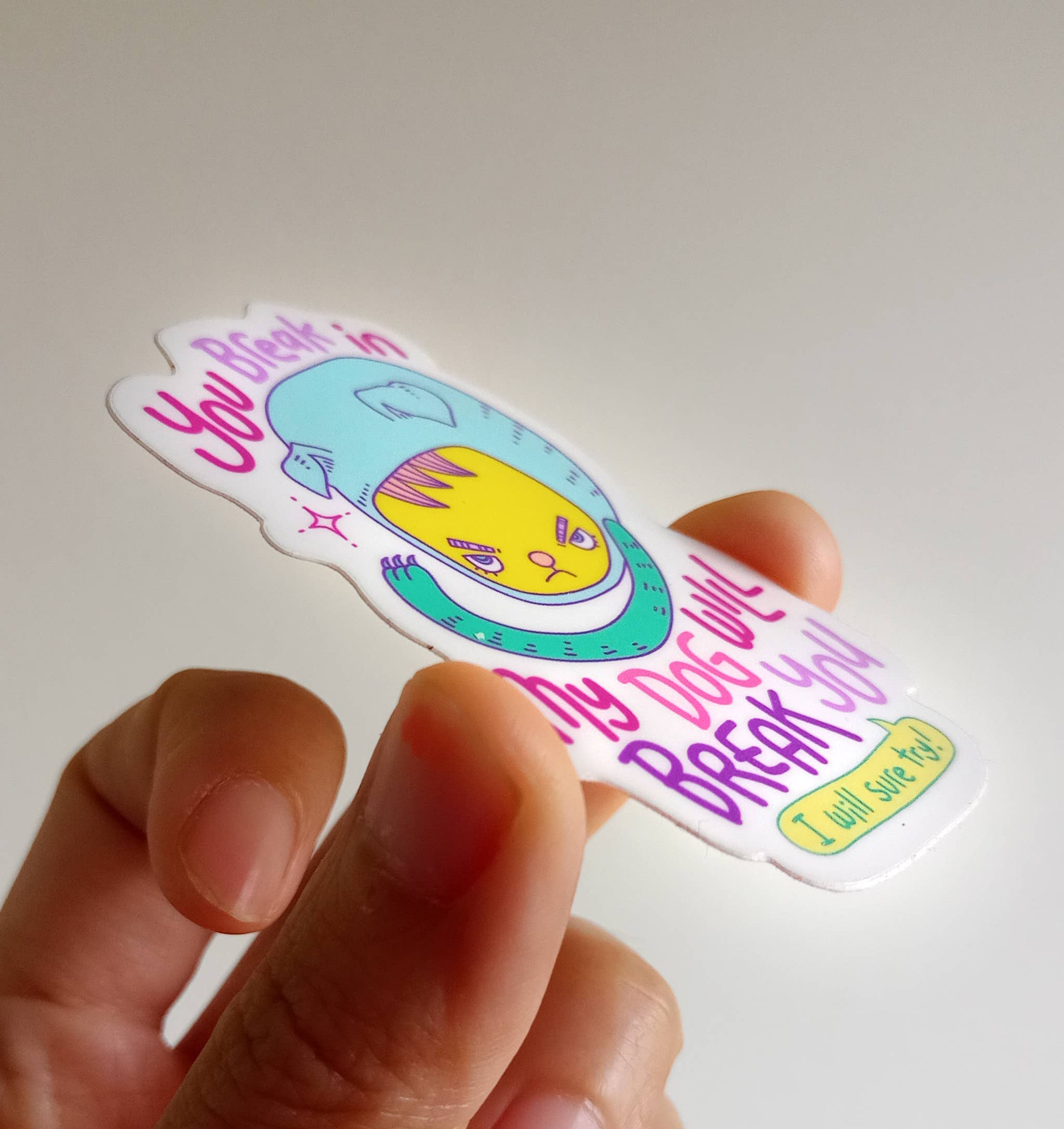 Chika Ando Illustration - Wholesale Phone & Laptop Stickers - My Dog Will Break You Sticker1