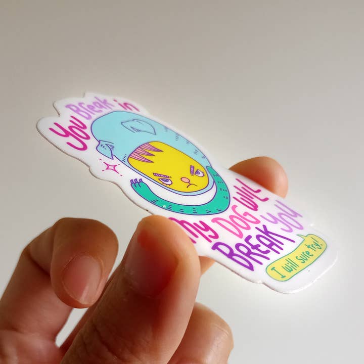 Chika Ando Illustration - Wholesale Phone & Laptop Stickers - My Dog Will Break You Sticker1
