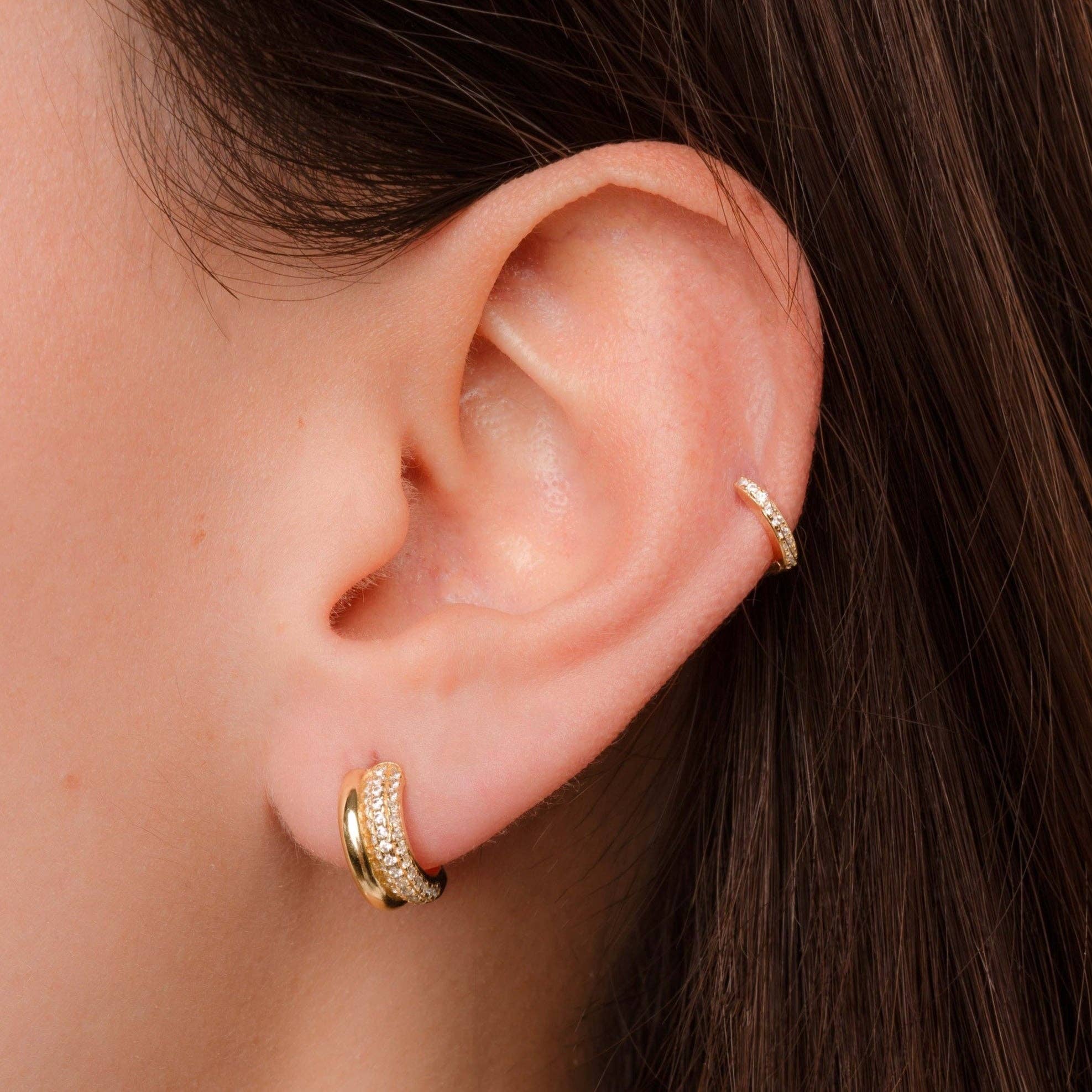 Sami Jewels - Wholesale Hoop Earrings - Pavé Double Hoop Earrings1