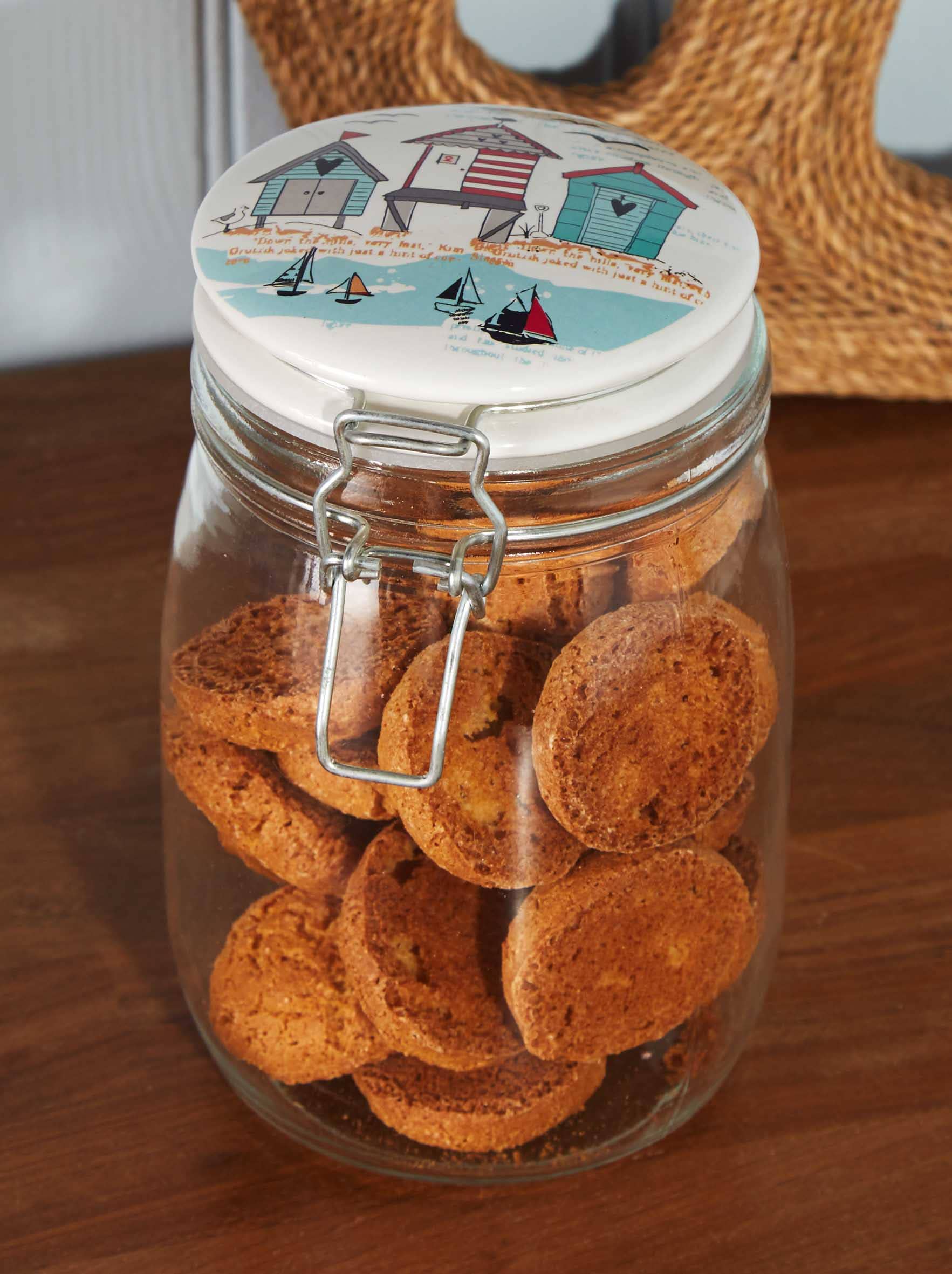 Multi Round Glass Clip Top Jar - 1 Litre Beside Seaside for wholesale on Faire0
