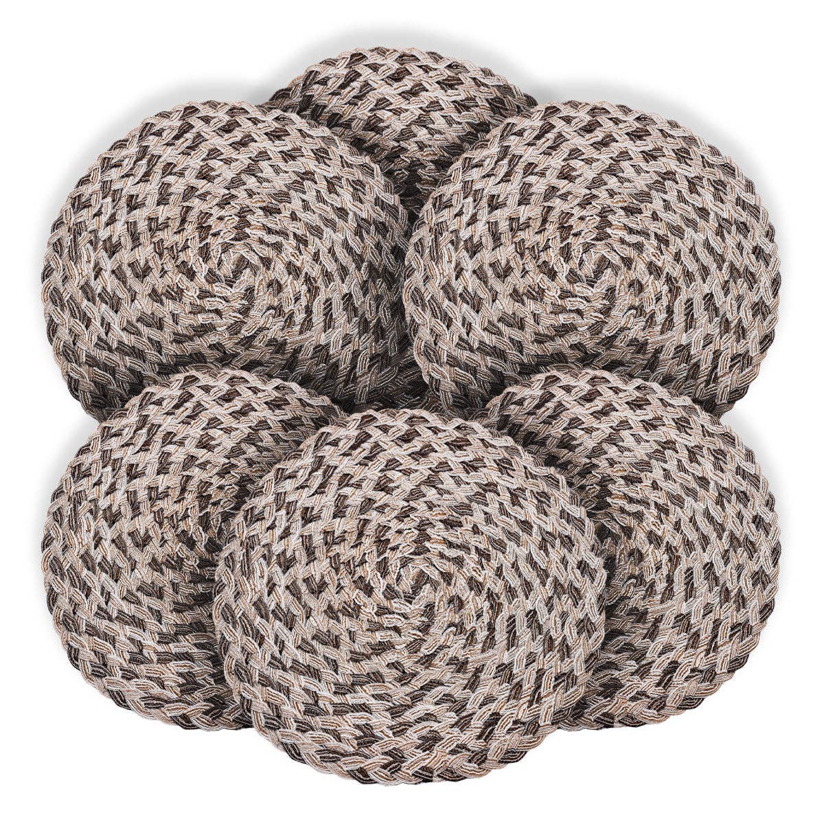 BEIGE/MARRON Sets de 6 sets de table ronds en PVC en vente sur Faire1