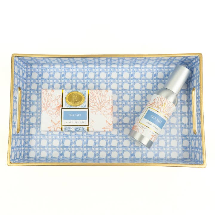 8 Oak Lane – wholesale Decorative tray – Blue Cane Vanity Tray