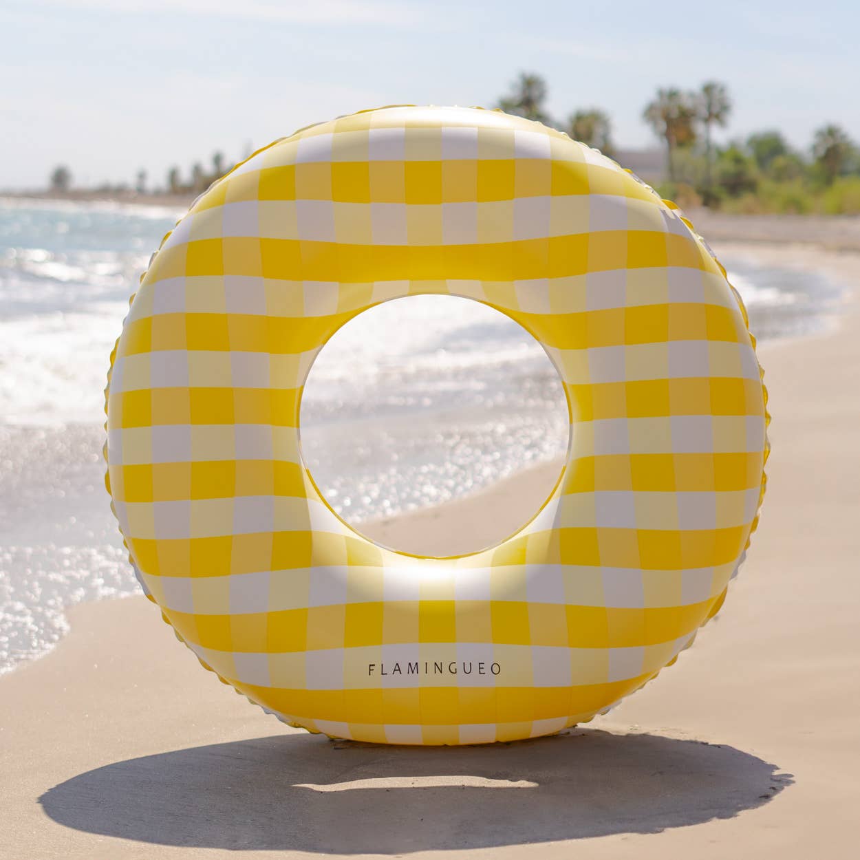 Flamingueo - Wholesale Inflatables - Giant Pool and Beach Float with Vichy yellow Print10