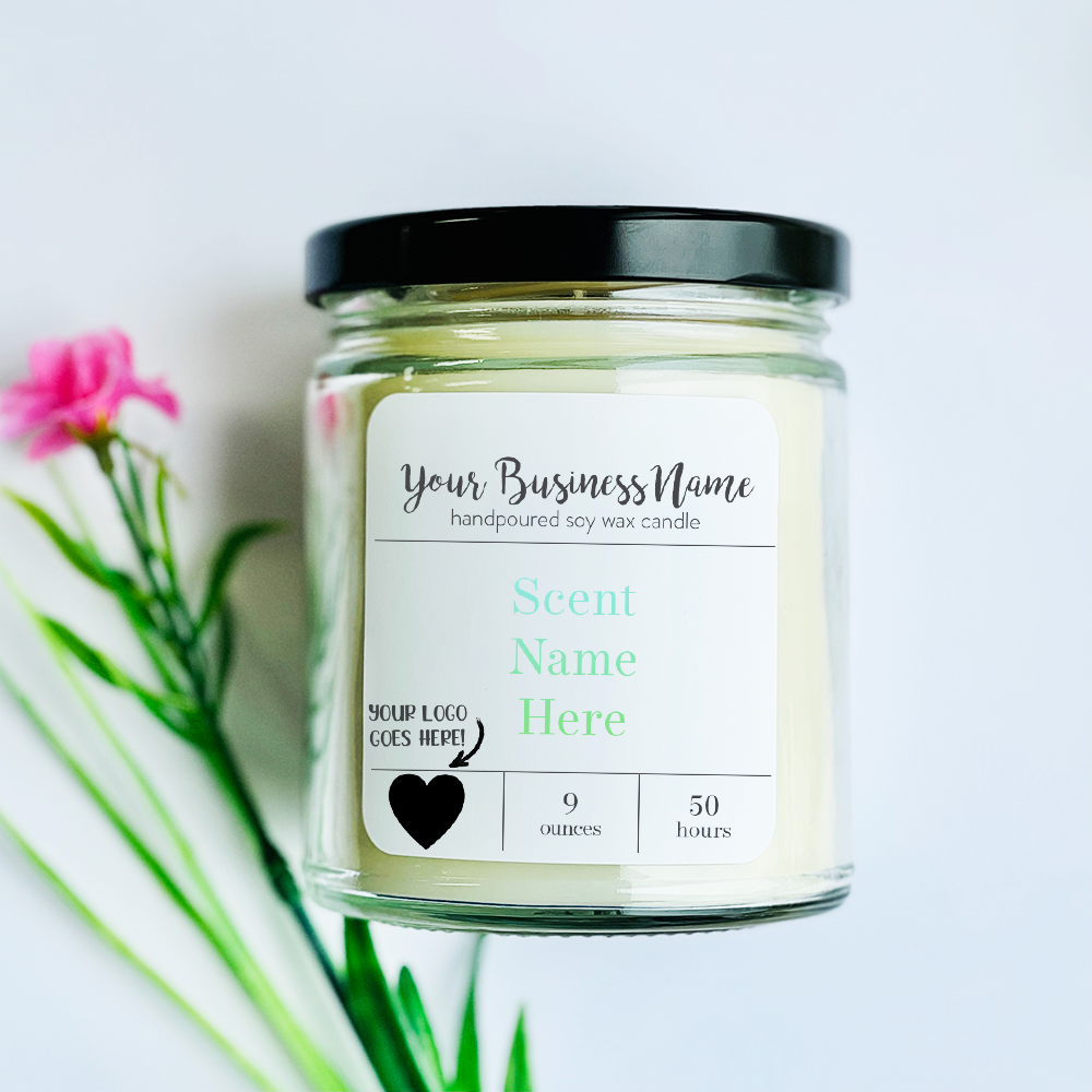 Coyer Candle Co. - Vente Bougie en bocal - Bougies de 9 oz - Nom de votre entreprise + petit logo et signature4