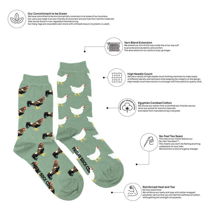 Friday Sock Co. - Wholesale Socks - Women's - Women’s Chicken & Rooster Socks1