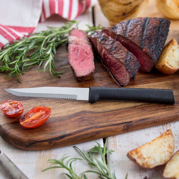 Rada Cutlery - Wholesale Kitchen/Utility Knife - Black Serrated Steak Knife