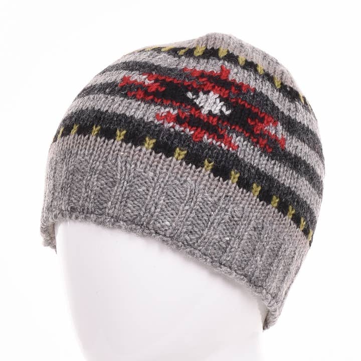 Lost Horizons Knitwear – Ships from USA - Vente Bonnet – homme - Bonnet en laine de Tucson avec motif tricoté du sud-ouest1