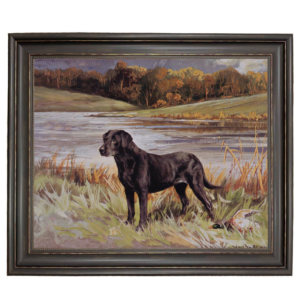 Madison Bay Co. - Historical Home Decor Reproductions - Wholesale Art Print - Labrador Retriever with Duck Framed Painting Print on Canvas56