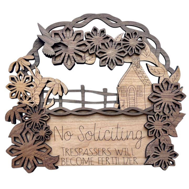 No Soliciting Door Hanger for wholesale by Merriment Creations