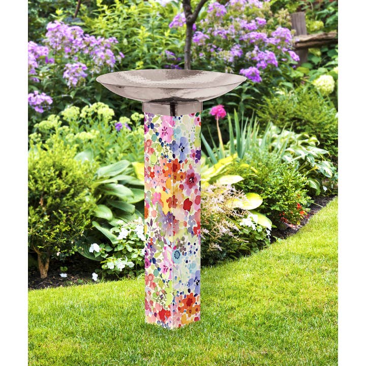 Studio M - Wholesale Bird Bath - Full Bloom Bird Bath Art Pole (Stainless Steel Top)1
