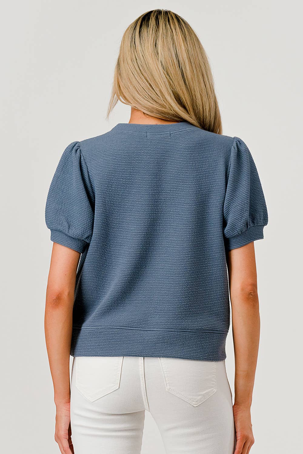 Tres Bien, Inc - Wholesale Knit Top - Women's - ROUND NECK PUFFY S/S CLOUDY KNIT TOP17