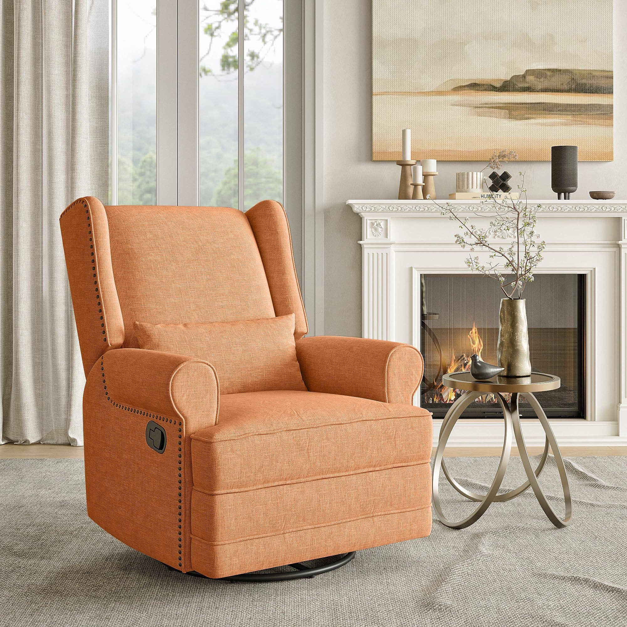 Heynemo - Wholesale Chair - Swivel Upholstered  Recliner Chair with Extra Large Footrest6