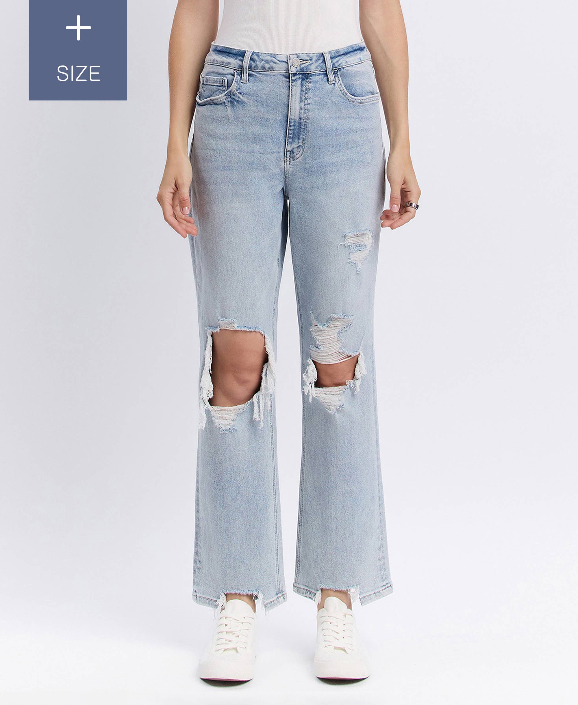 RICH PLUS SIZE 90'S SUPER HIGH RISE STRAIGHT JEANS T5933-P for wholesale on Faire0