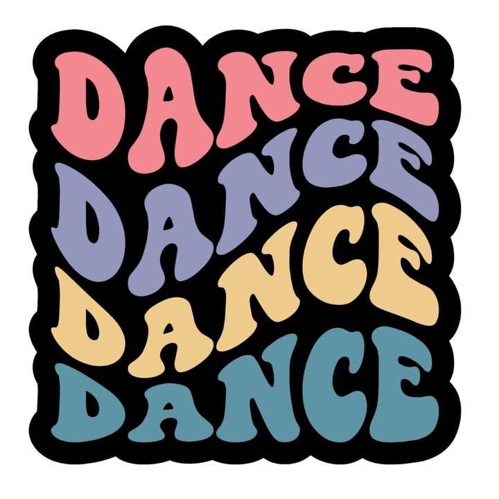 Dance Dance sticker (zwart) voor wholesale door Stick to it creations