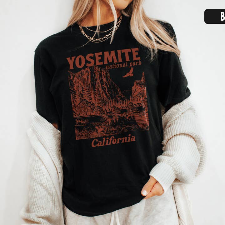 Maglietta regalo del Parco Nazionale di Yosemite California per la vendita all'ingrosso da parte di Vivtrek
