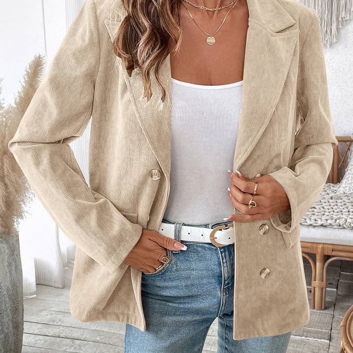 alberalkirk - Wholesale Coat - Women's - Corduroy Three Button Coat Set In Mid Weight N5Z5392