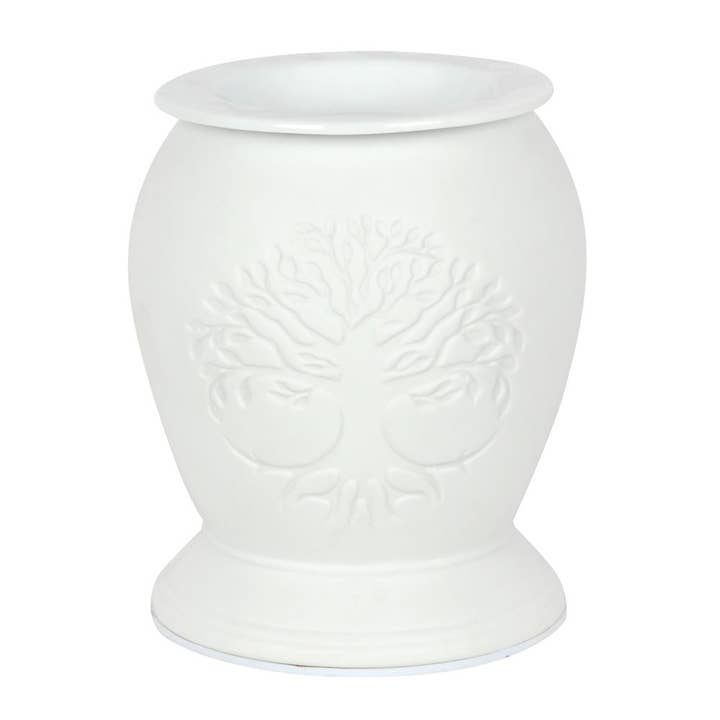 Something Different Wholesale – wholesale Oil warmer – *UK plug* Tree of Life White Ceramic Electric Oil Burner