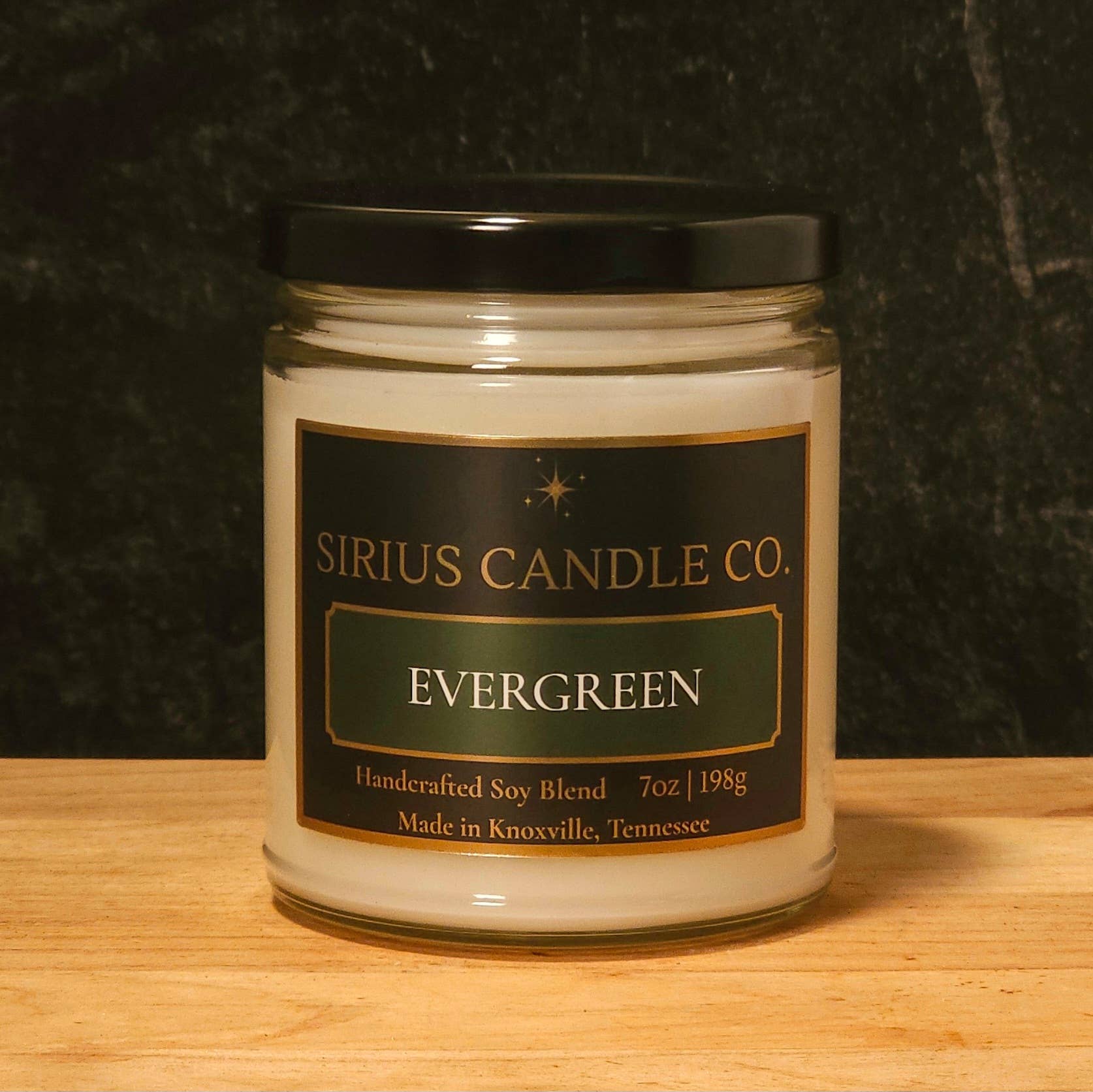Sirius Candle Co. - Wholesale Jar/Filled Candle - Evergreen - 7 oz. Clear Glass Scented Candle