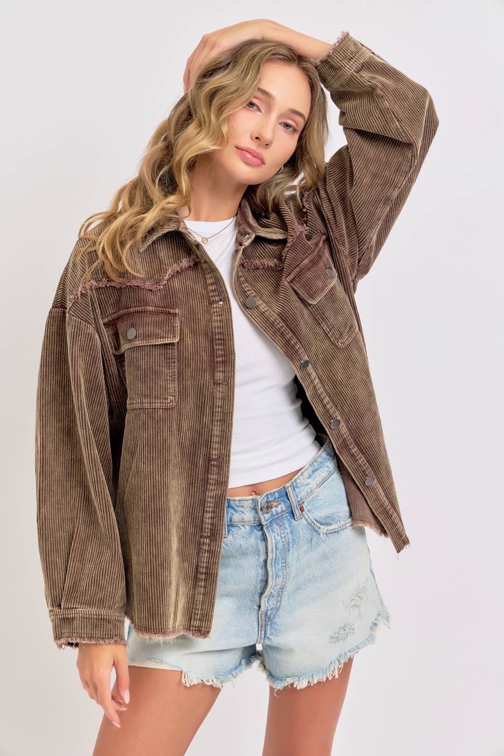 Sweet Lovely by Jen - Wholesale Shirt Jacket/Shacket - Women's -  CORDUROY SHACKET MINERAL WASHED COWBOY WESTERN COMBINED3