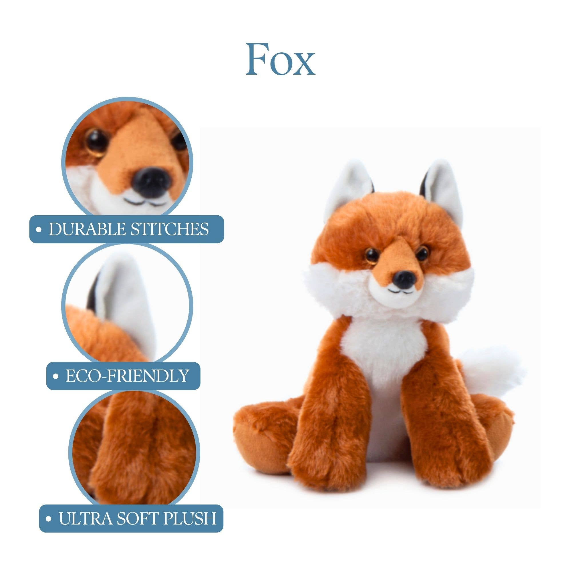 The Petting Zoo – Engroshandel Plyslegetøj - Børn og baby – 9" (20cm) Vild Onez Rød Ræv5