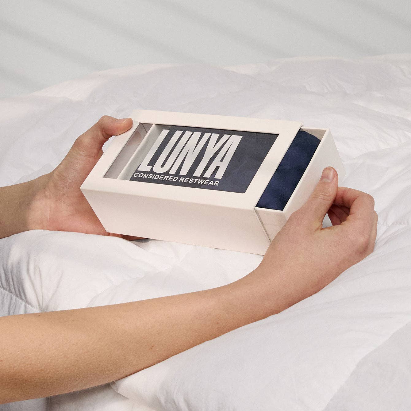 Deep Blue Washable Silk Sleep Mask (with box) for wholesale on Faire4