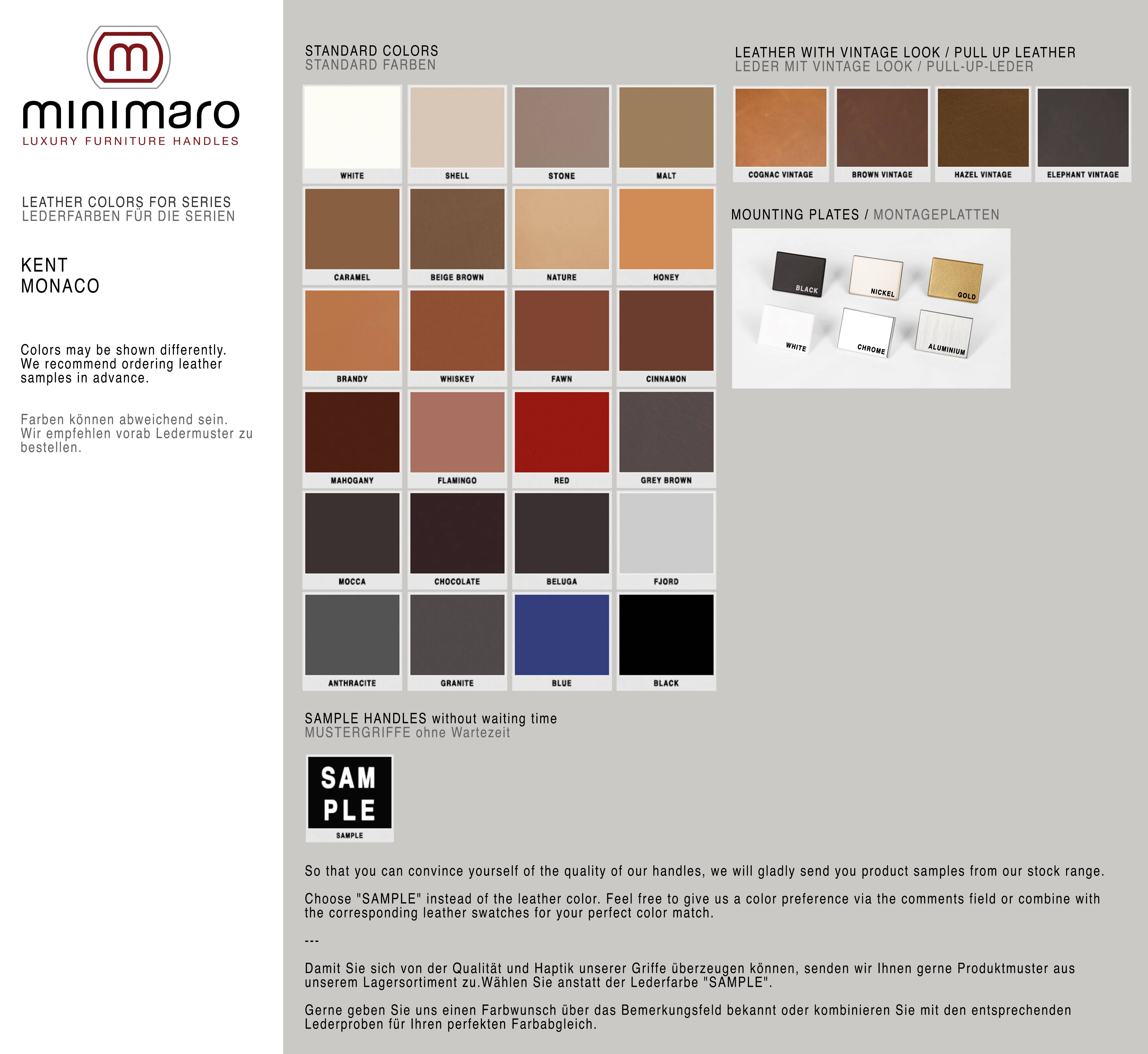 minimaro - luxury furniture handles - Wholesale Knob/Pull - MONACO-1-PURE - 28 colors - 4 sizes - 6 mounting plates2