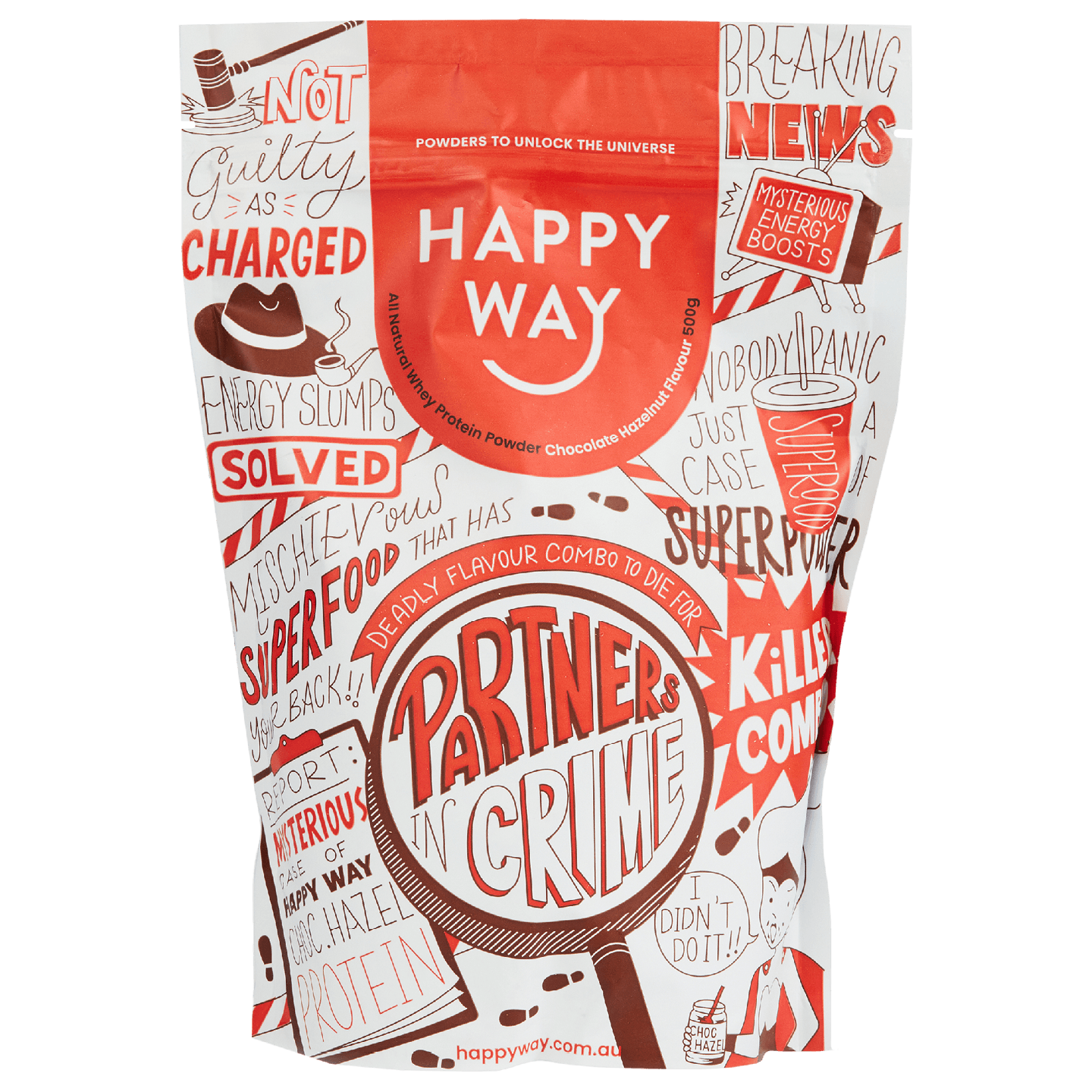 Happy Way - Wholesale Protein/Superfood Powder - Chocolate Hazelnut Whey Protein Powder 500g0