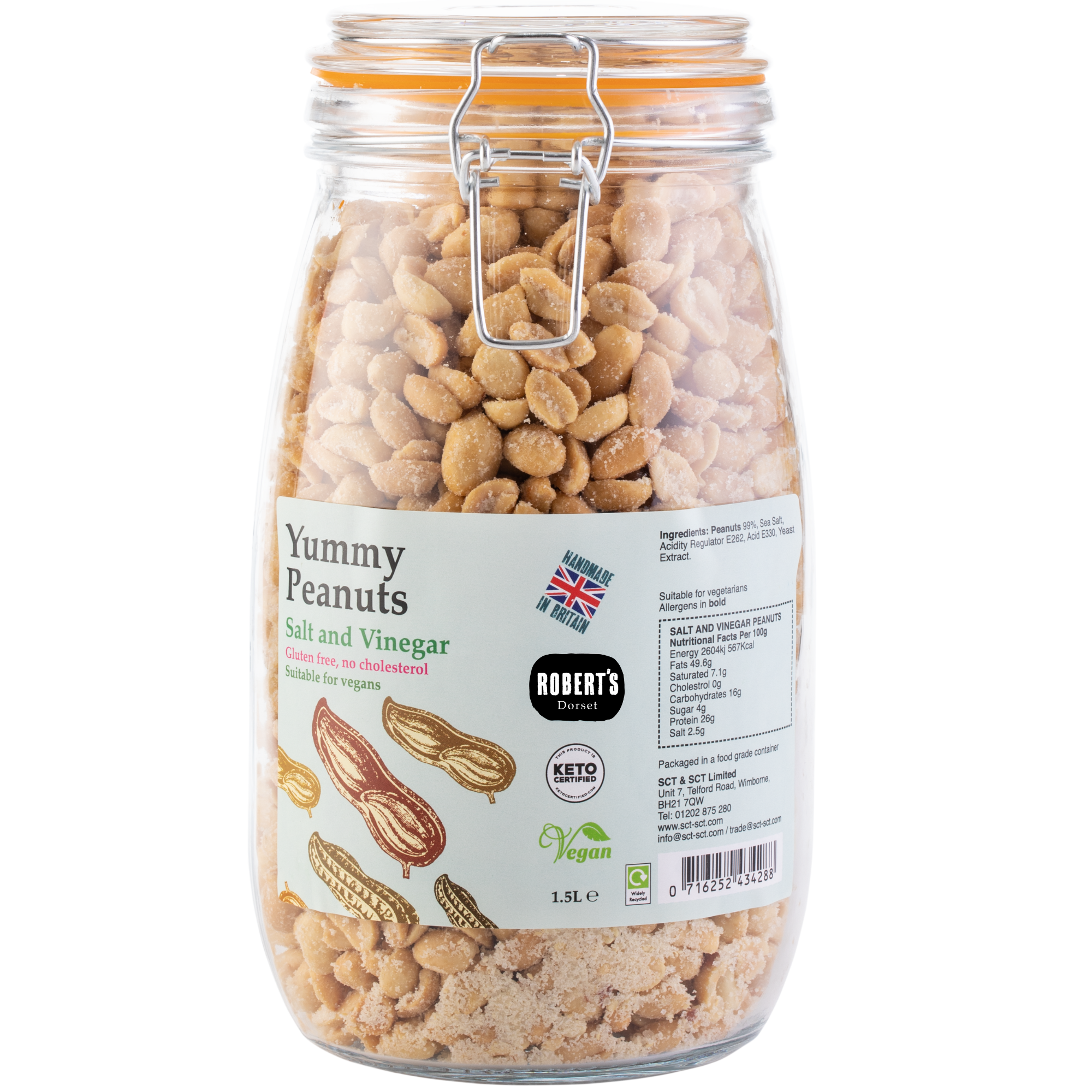 Robert’s Dorset – wholesale Nuts – Yummy Peanuts 1.5L / 1Kg Glass Jar 7