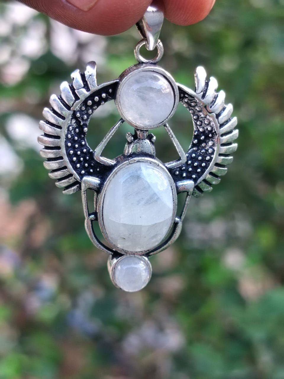 SILVER CAVE - Wholesale Individual Charm/Pendant - Beautiful Rainbow Moonstone Spider Design For Brass Pendant5