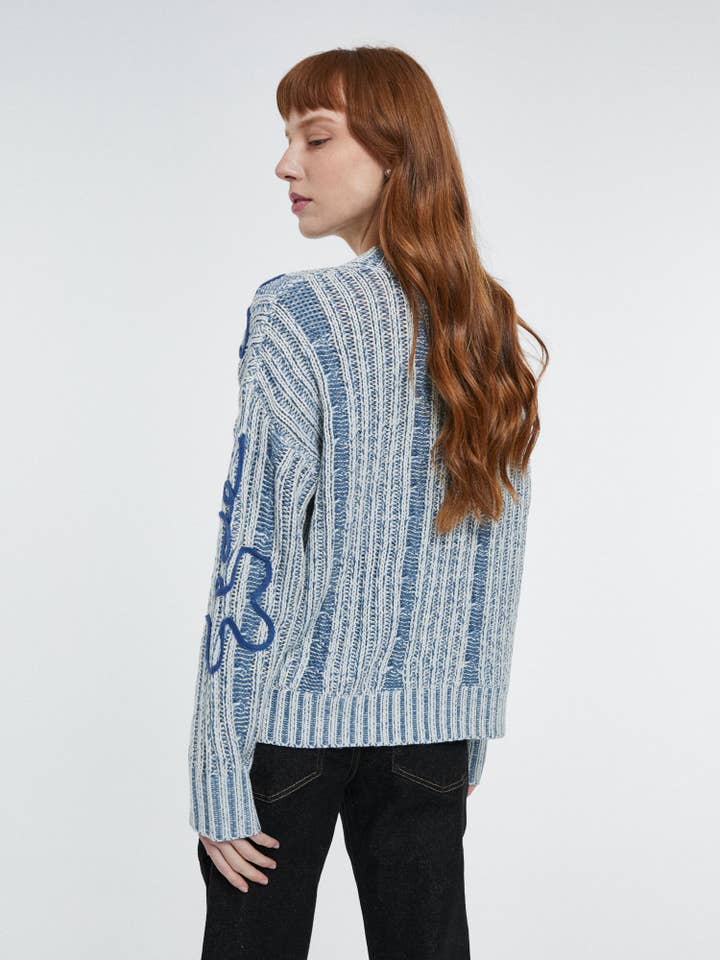 SWEET MAGIC MODA Y COMPLEMENTOS - Wholesale Knit Sweater - Women's - MARLED KNIT SWEATER WITH DETAILS1