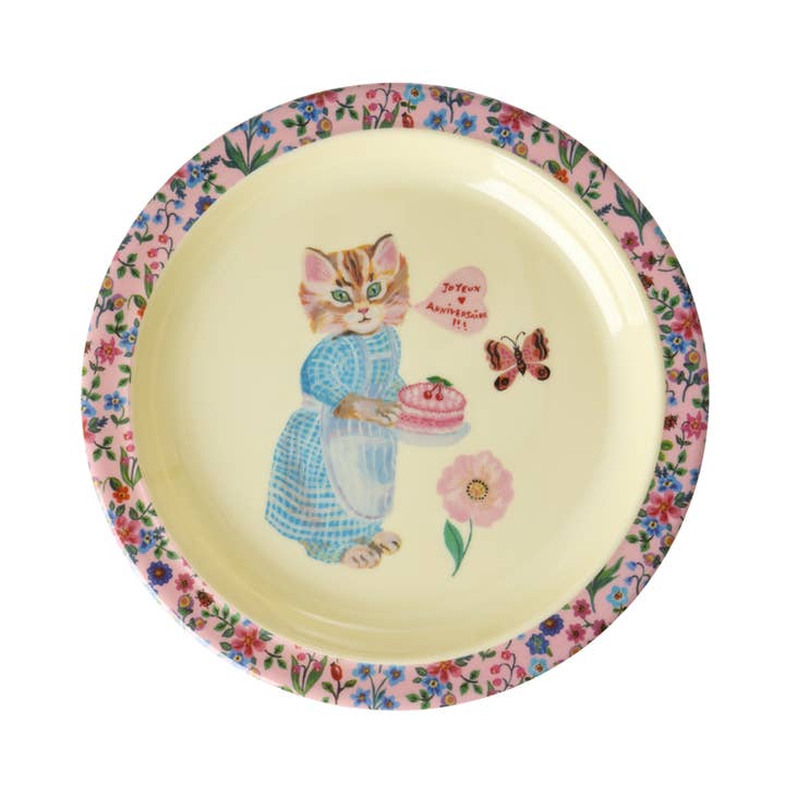 Assiette Enfant - Rose - Imprimé Nathalie Lété pour la vente par RicebyRice